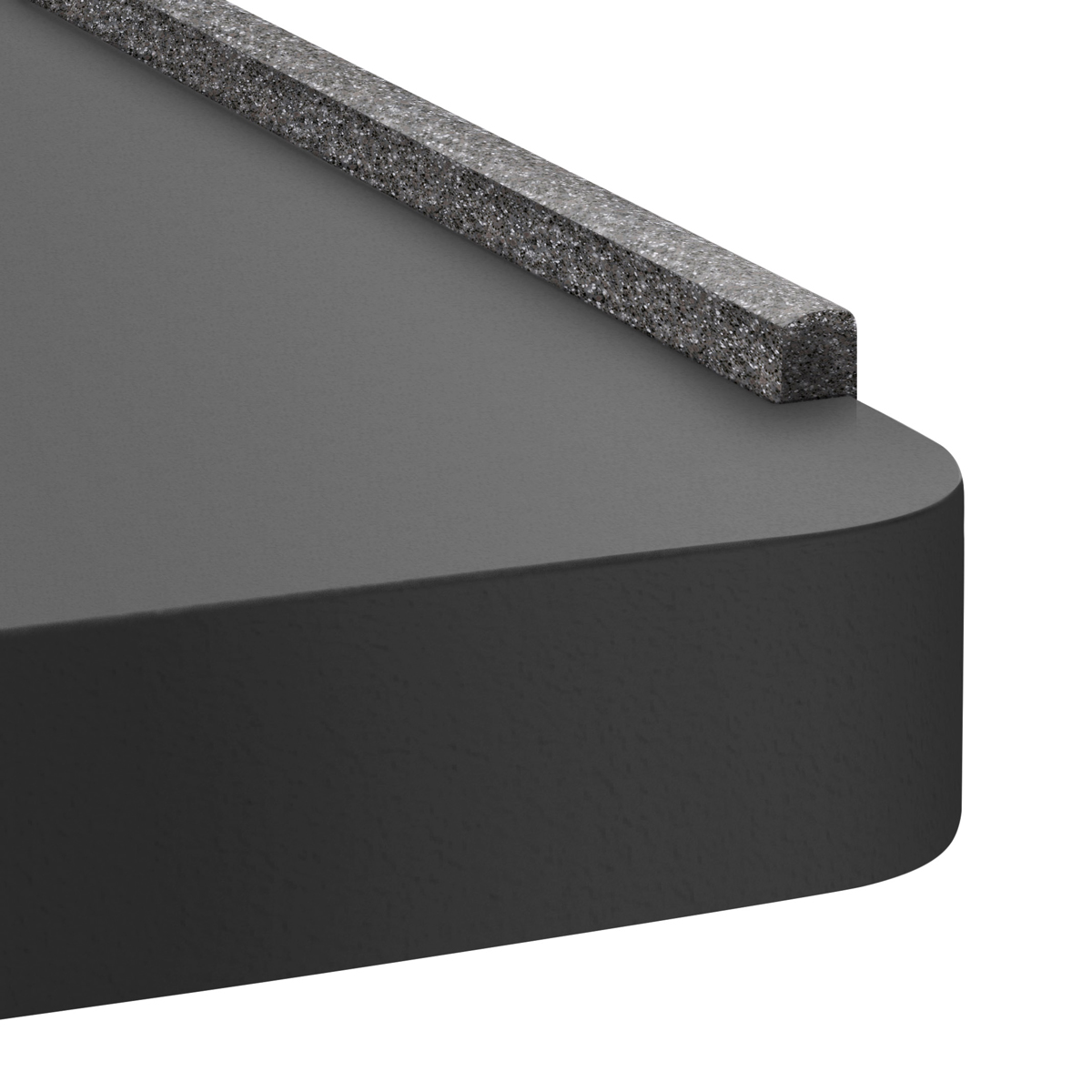 Bench top 100 x 60 x 4 cm, surface Softstop dark gray, border mineral material, optional equipment for Ergolift
Evolution