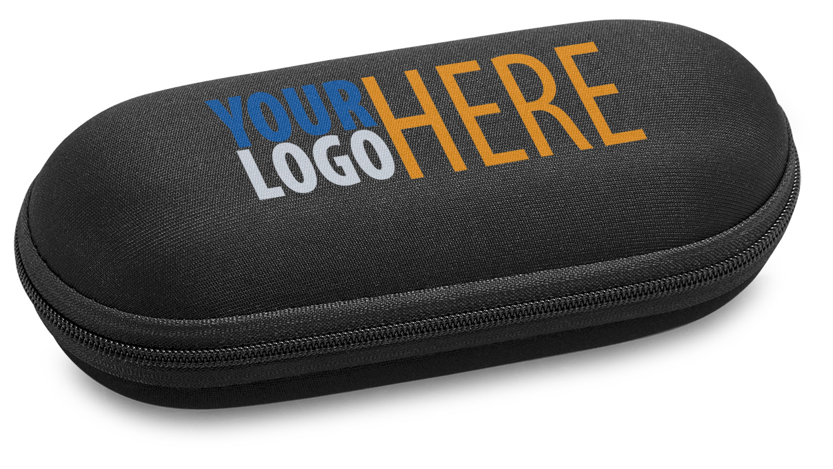 Watch Box hard case, textile cover, matt shiny, black, printable with your logo