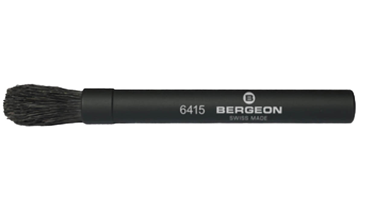 Bergeon 6415 Handbürste, Aluminiumgriff, Rosshaarborsten