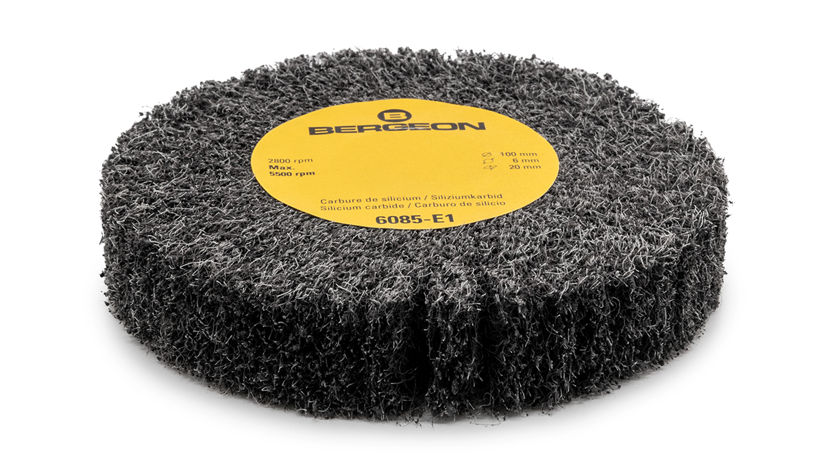 Bergeon 6085-E1 circular abrasive brush, carbon silicide, medium, for metal grinding