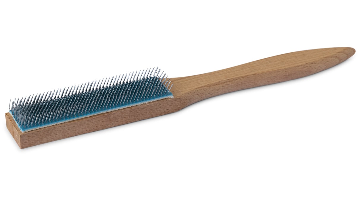 Krasborstel voor vijlen, staal, met houten steel, lengte 240 mm