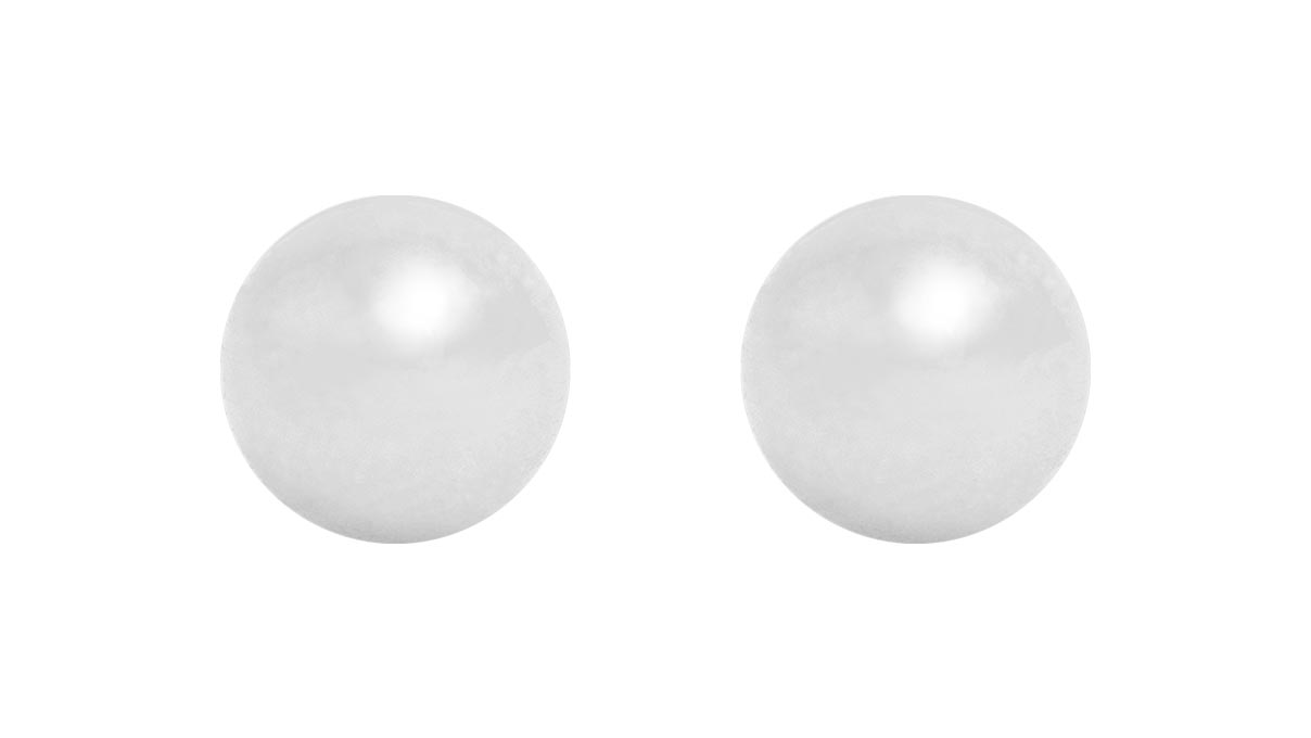 QPP pendientes A1, bola Ø 3 mm, inox blanco, 1 par