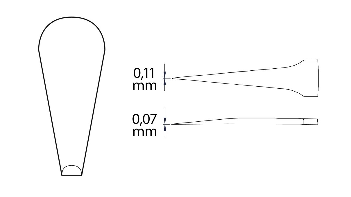 Beco Technic pincet, Vorm 4, Roestvrij staal, SA, 110 mm