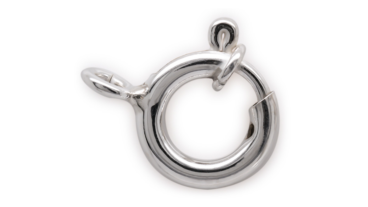 Federring mit Bund, 925/- Silber, Ø 20 mm, Farbe Weiß