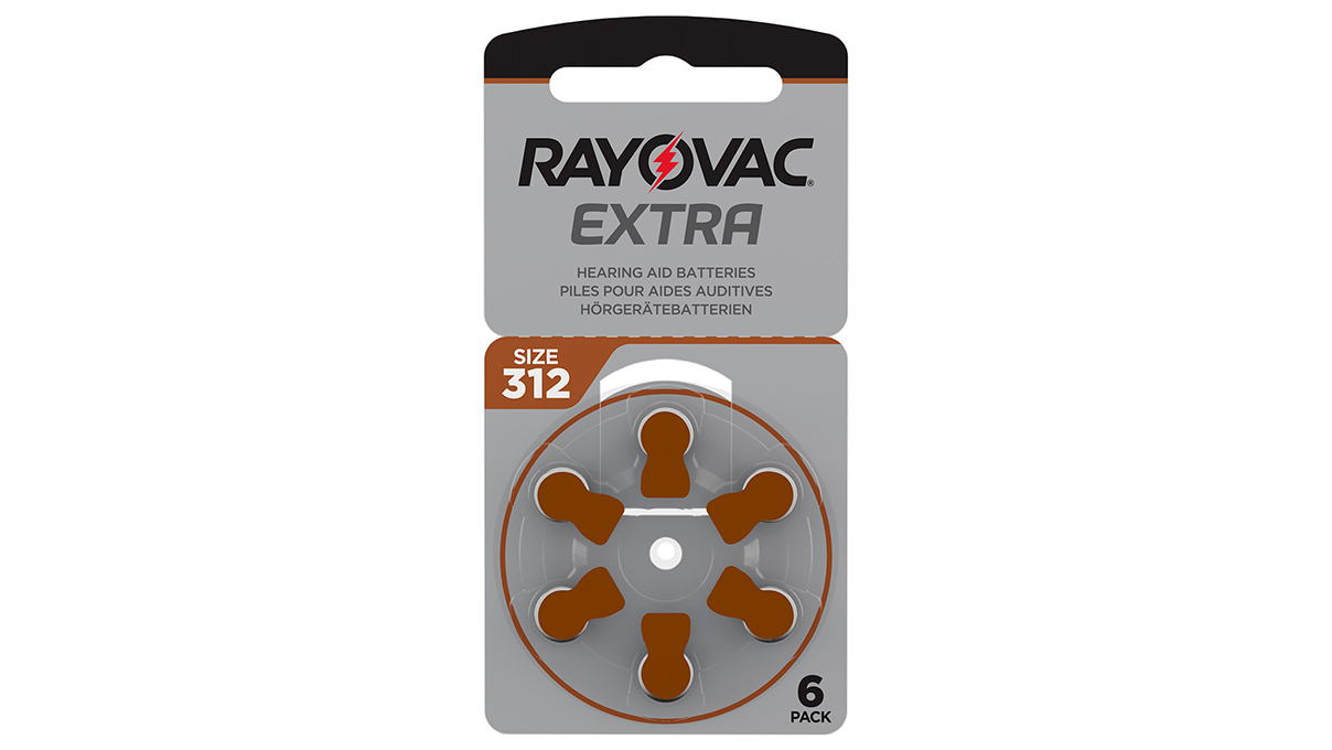 Rayovac Extra, 6 hearing aid batteries No. 312 (Sound Fusion Technology), blister