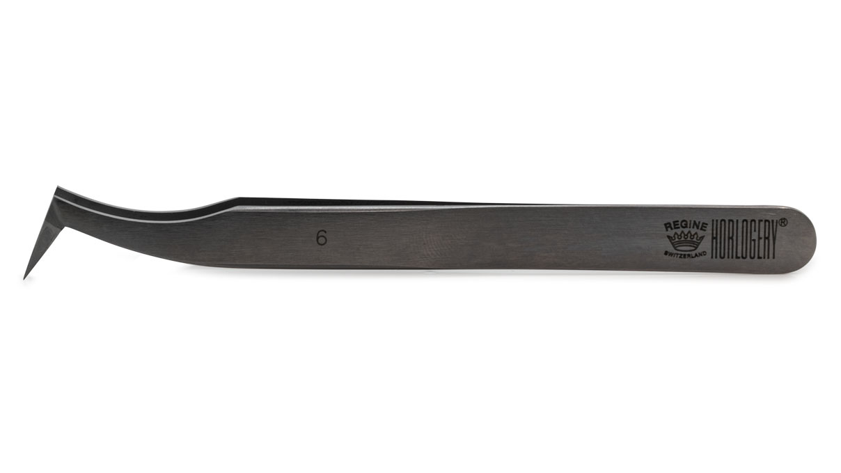 Regine Horlogery Pincet, Vorm 6, Roestvrij staal, SA, 115 mm