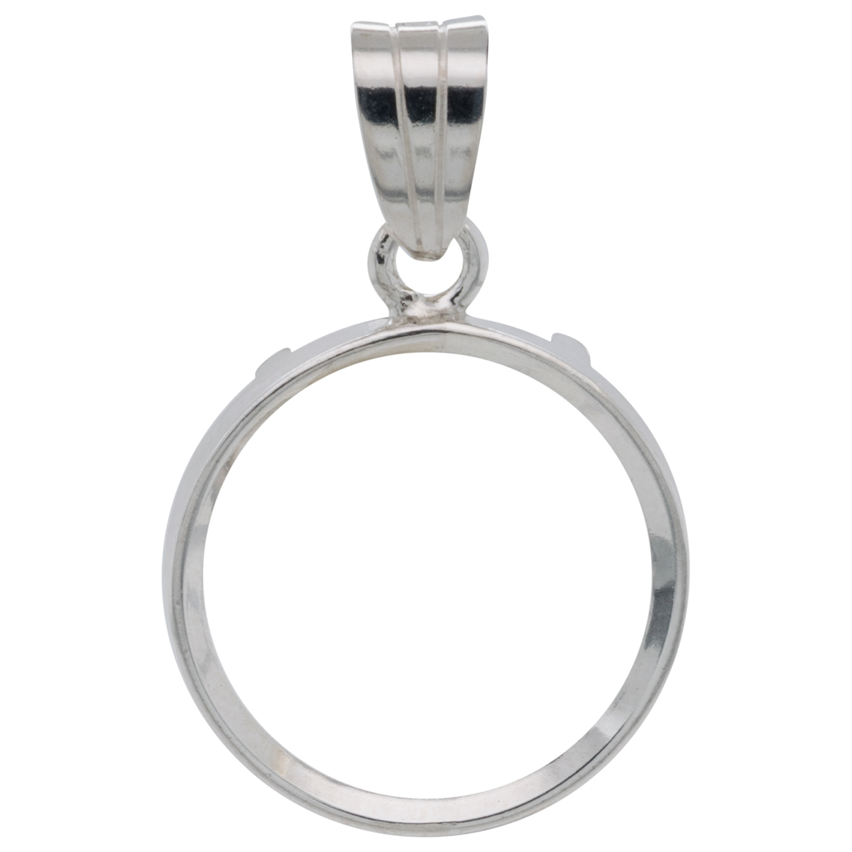 Engastes para medallas con bucle , borde liso 925/- Plata 22,3 mm