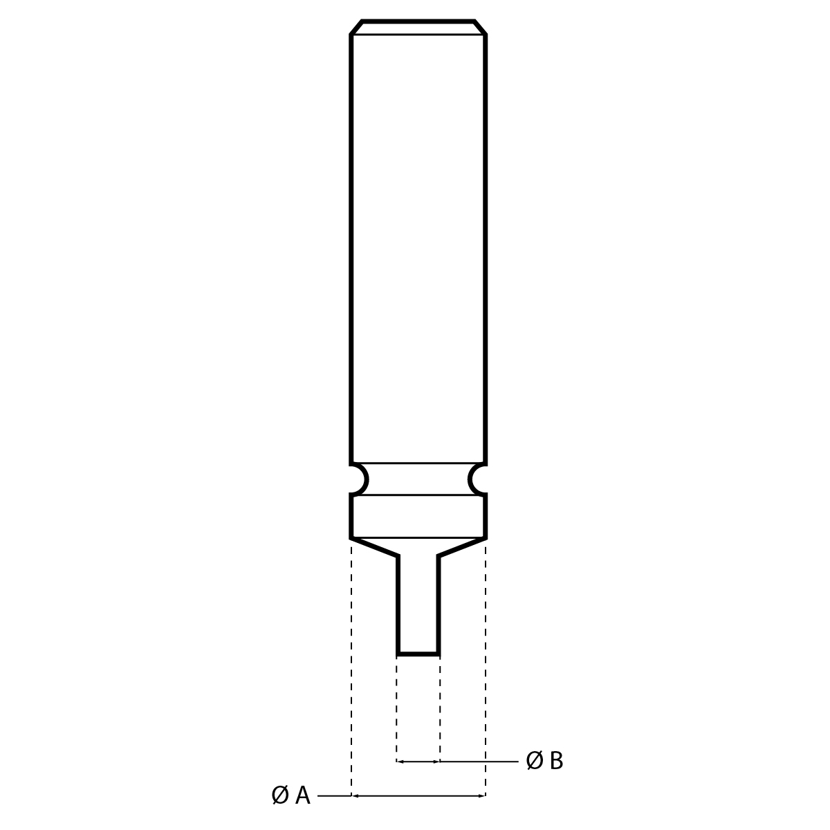 Horia AS 1020-03-060 Stempel, Korpus Ø 3 mm, Spitze Ø 0,6 mm, Ungebohrt, Flach