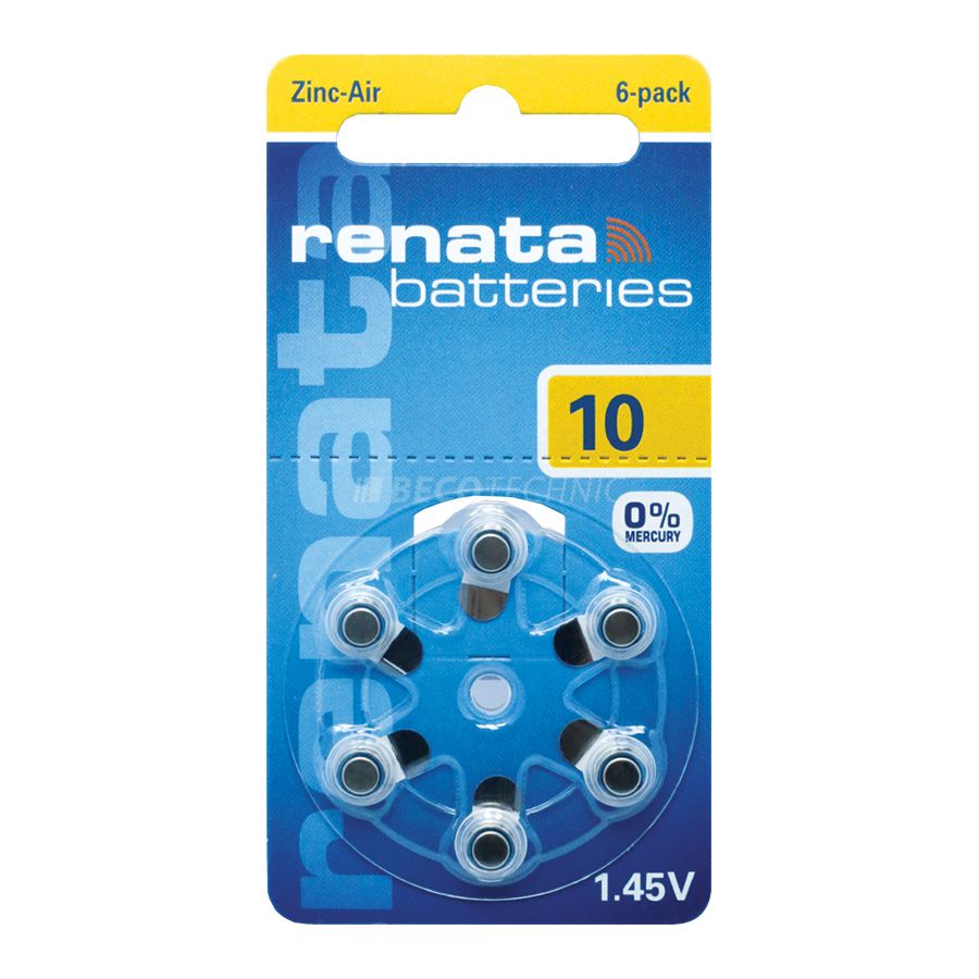 Renata 6 Hearing aid batteries No. 10, blister
