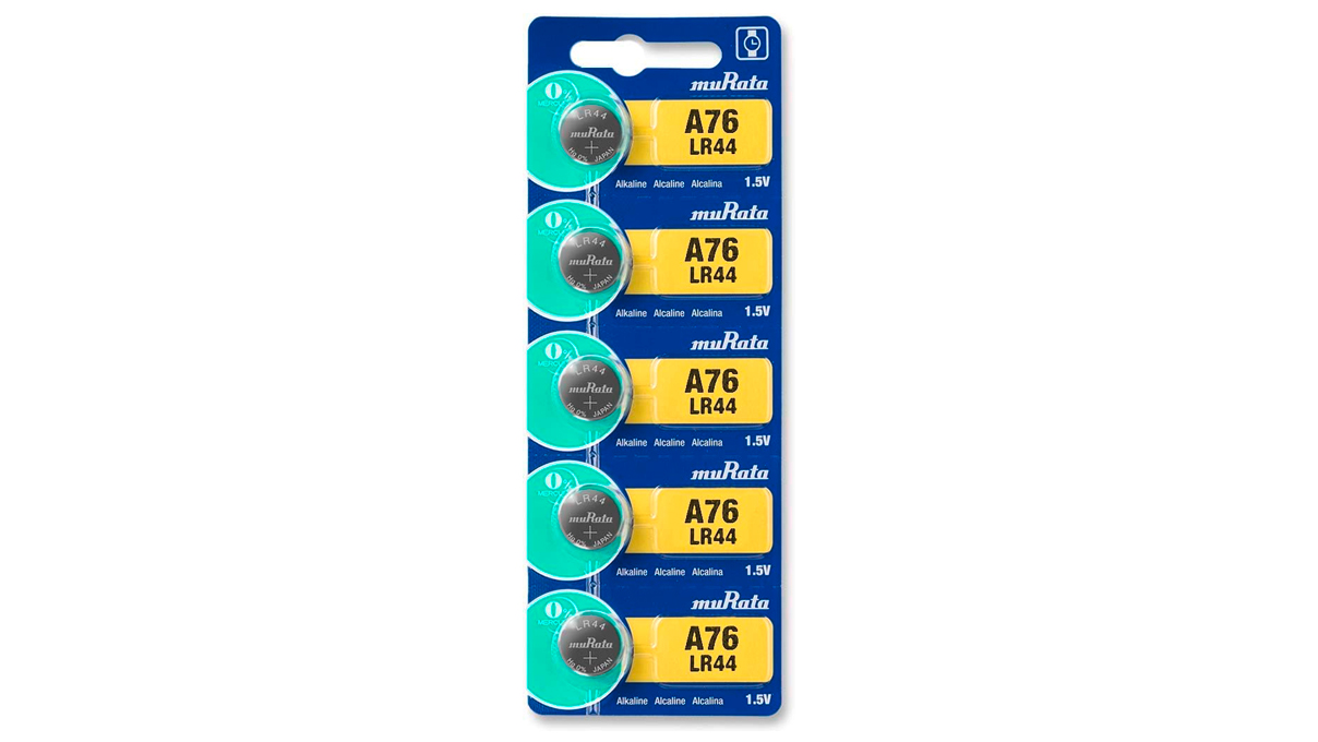 Murata-Rechnerbatterien LR 44 (A76/V13GA) Stripverpackung 0 % Quecksilber