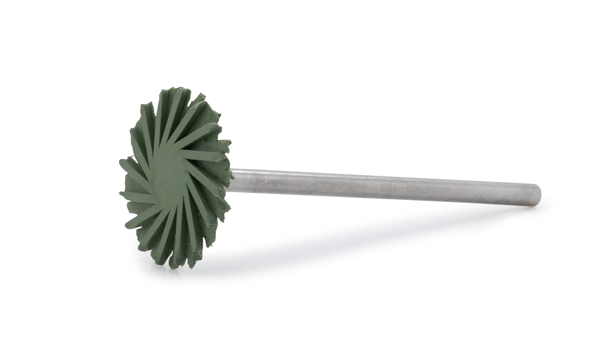 Pulidora Eveflex, verde, twist, Ø 17 x 1,6 mm, muy blando, grano fino, mango HP