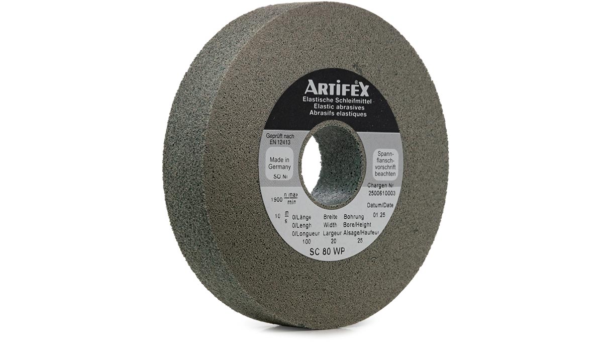 Artifex grinding wheel SC 80 WP, grain coarse, hardness soft, Ø 100 x 20 mm, bore Ø 25 mm