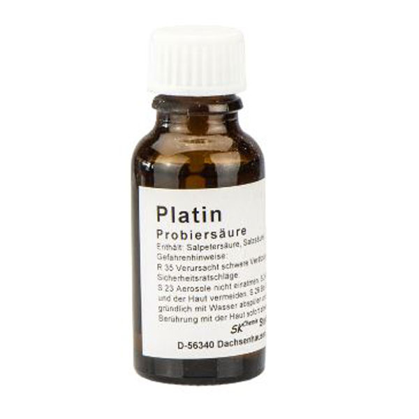 Platinum testing acid, 20 ml, for use at test stones
