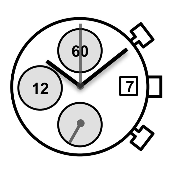 AU-Werk Miyota 0S10 13 1/2''' DATE3 SC CHRONO 3EYES Quarz (399 | SR927W)