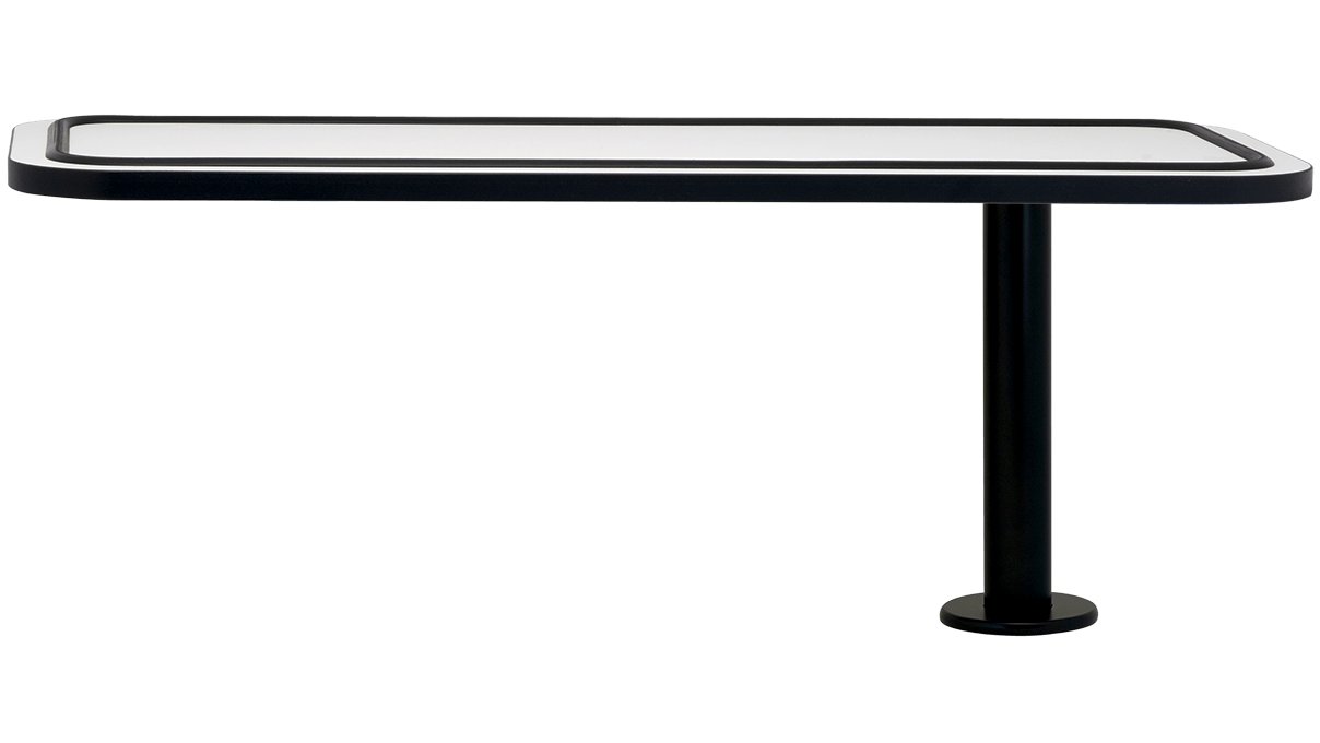 Legplank boven, drijvend, 55 x 20 cm, hoogte 20 cm, wit, extra uitrusting voor Ergolift Evolution 120 cm en
140 cm