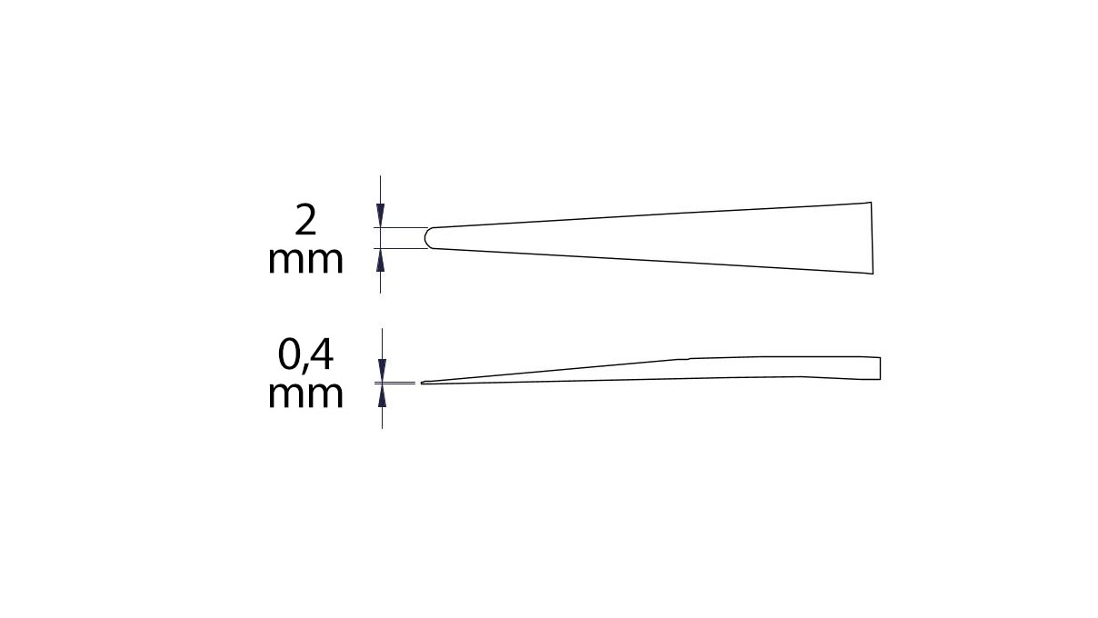 Beco Technic Pinzette, Form 2A, Edelstahl, SA, Spitzenmaterial Polyamid (CF), 120 mm