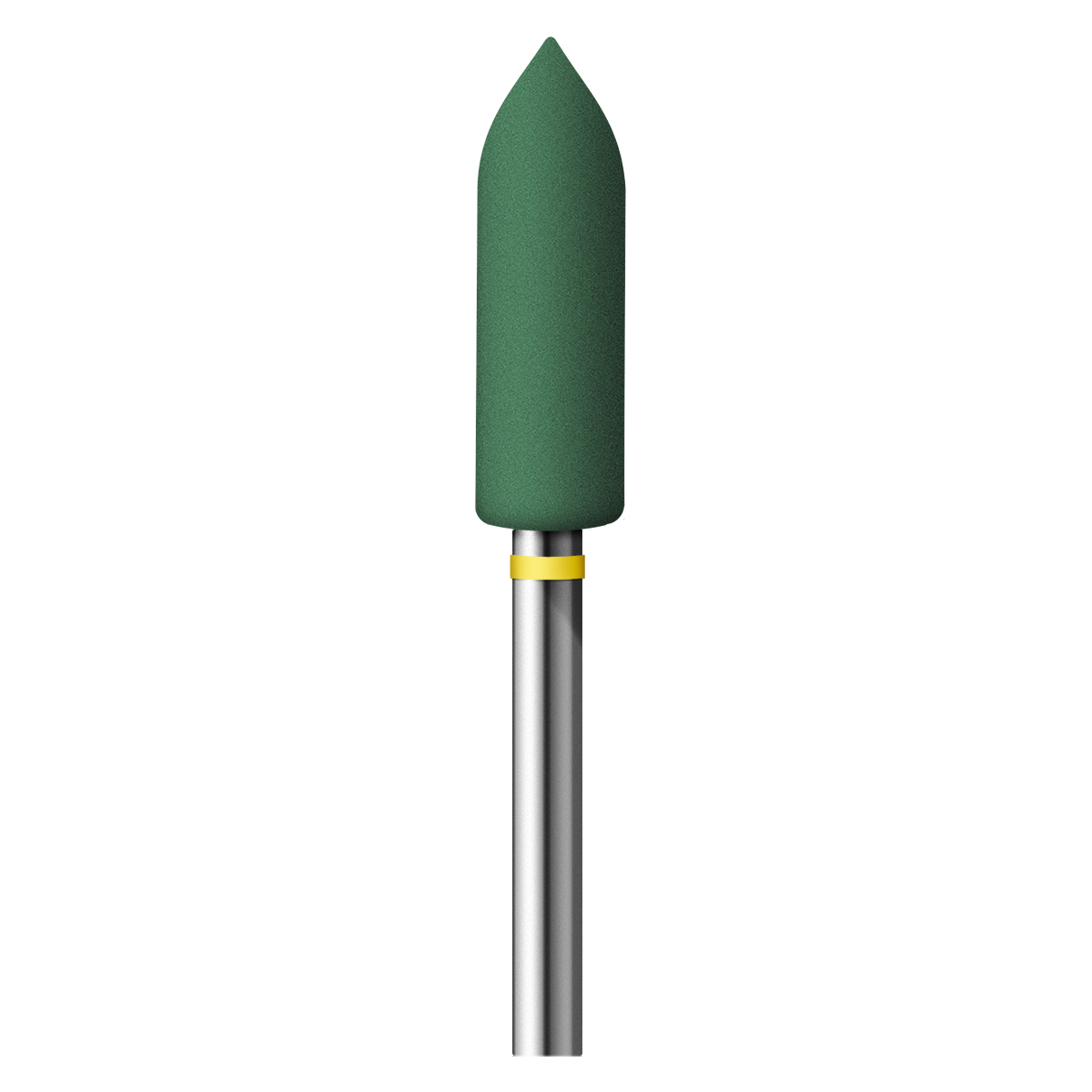 Polierer Alphaflex, grün, Torpedo, Ø 5 x 16 mm, Korn sehr fein, HP-Schaft, 12 Stück