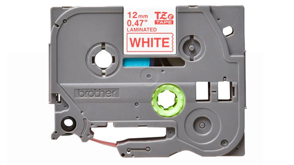 P-Touch Tape TZE-232 voor PTD200BWG1, tape kleur wit font rood, 12mm