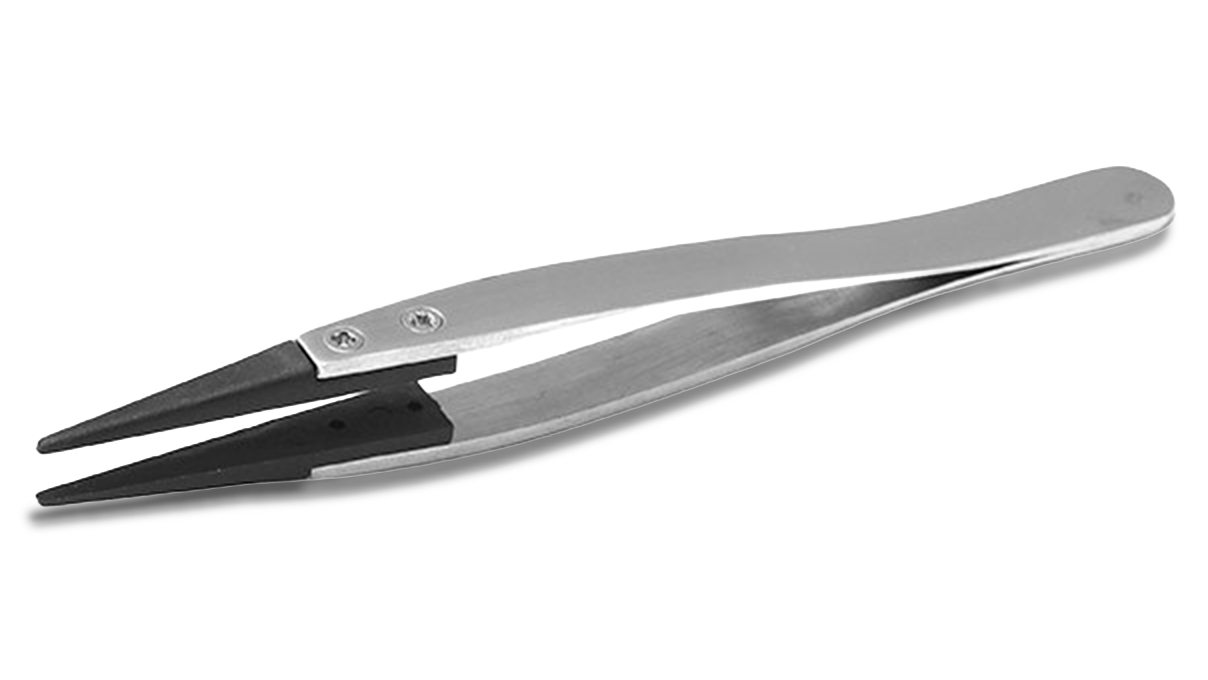 Sipel 1402-SA Tweezers with acid-resistant, antimagnetic handle and quickly interchangeable medium tip