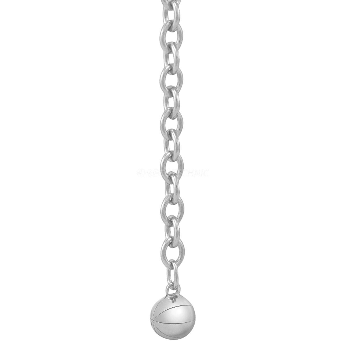 Verlengketting 925/- zilver met bol Ø 6 mm L 7,5 cm draadprofiel (kleine schakels)