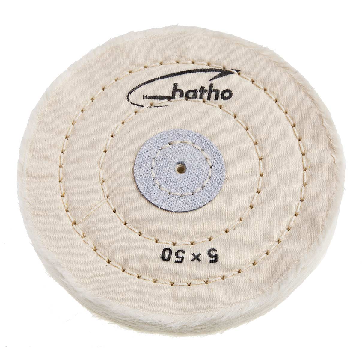 Hatho polijster Mira, katoen, naturel, Ø 125 x 15 mm, fijn, genaaid