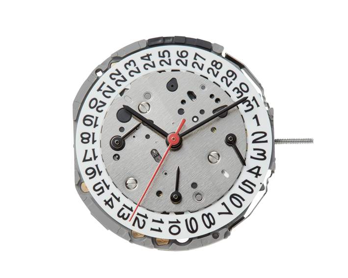 AU-Werk Miyota JP25 12 1/2''' DATE4,5 Hängend/DAY9 SC 3EYES DUAL TIME 24H Quarz (363 | SR 621SW)