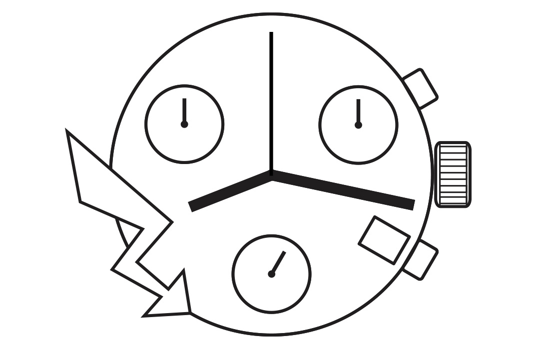 AU-Werk ETA G15.211 H1 10 1/2'''SS CHR DATE4 hängend 2DRÜCKER Quarz (394)