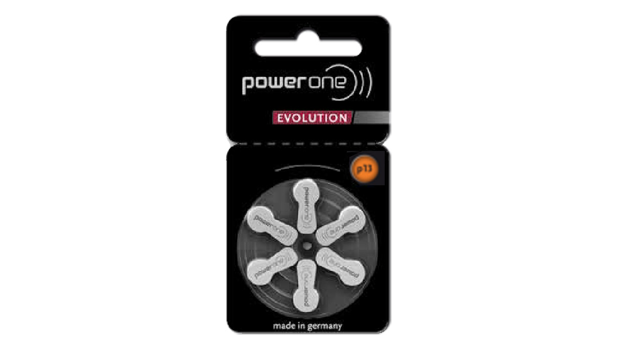Power One Evolution 6 Hörgerätebatterien Zink Air Nr. 13, Blister, Mercury Free