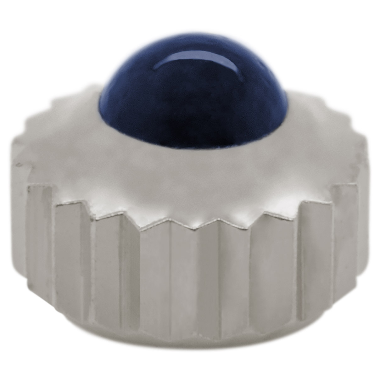Krone Cabochon 916C Palladium staubgeschützt,schwarz-blauer Swarovski-Stein,Ø 4,0, Gewinde 0,90