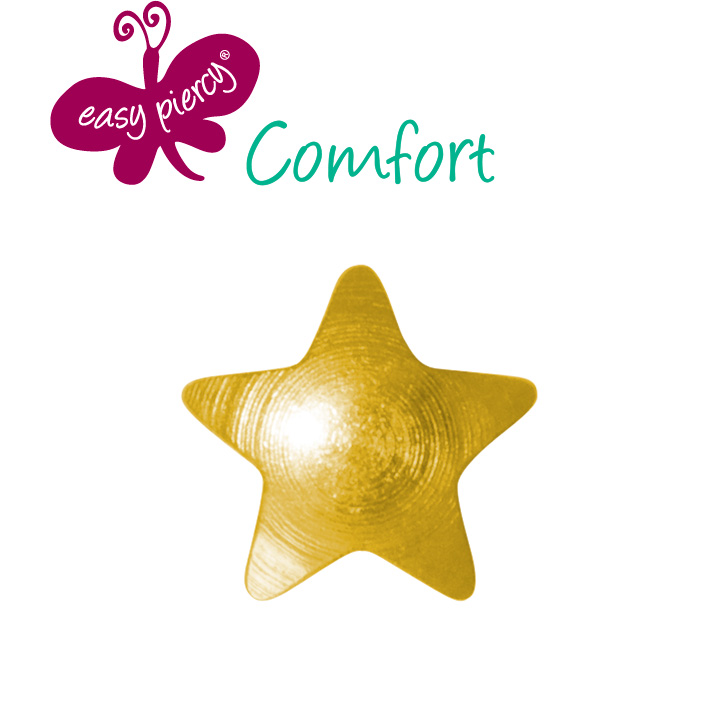 1 paar Easy Piercy Comfort oorknopjes Ø 3,95 mm, verguld, ster