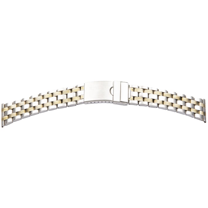 Uhrband Elegance, Edelstahl, bicolor, Breite 20 mm, Anstoß 22 mm, Länge 180 mm