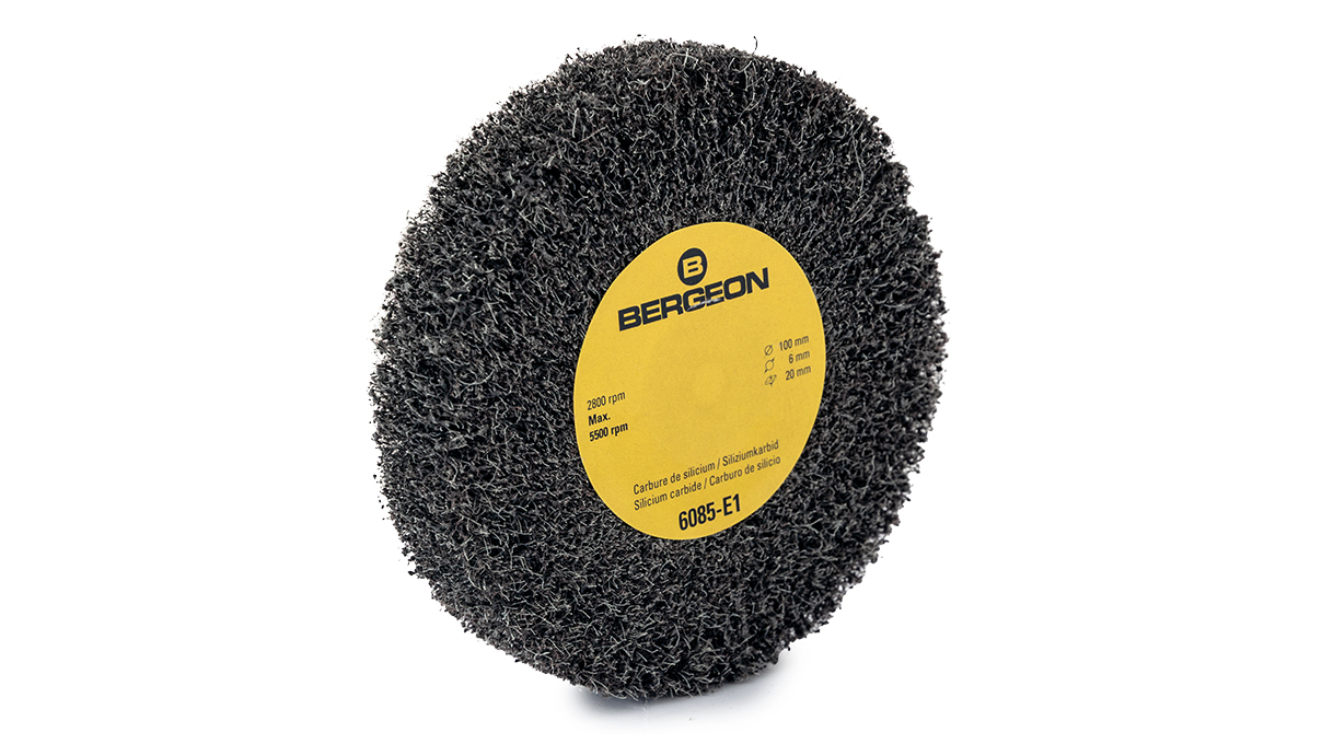 Bergeon 6085-E1 circular abrasive brush, carbon silicide, medium, for metal grinding
