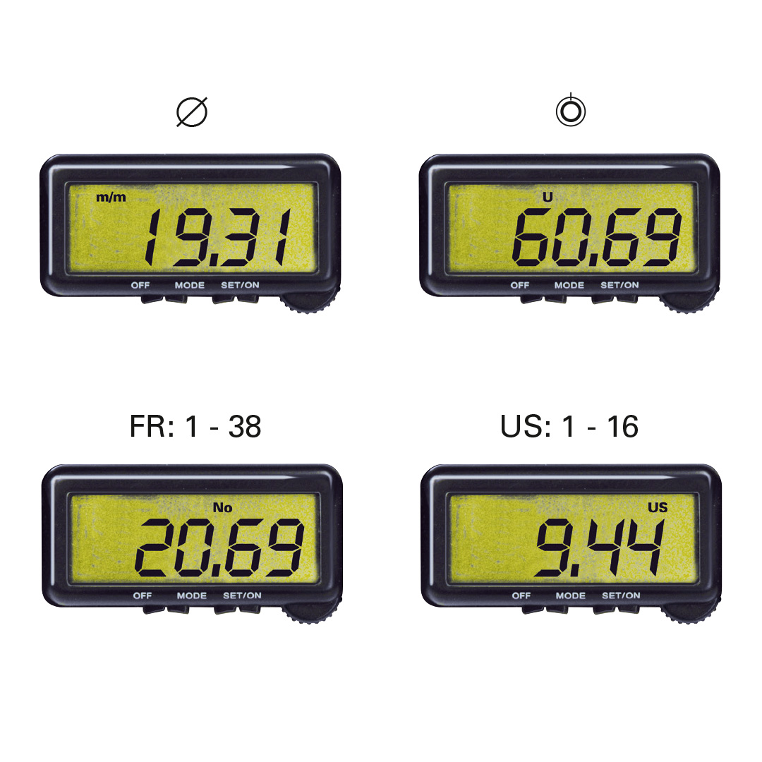 Bergeon digital ring stick, 4 measuring scales, Ø 13 - 25 mm, range 41 - 78 mm