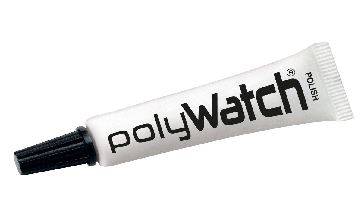 polyWatch Plastic Polish verkoopdisplay, polijstpasta voor horlogeglas