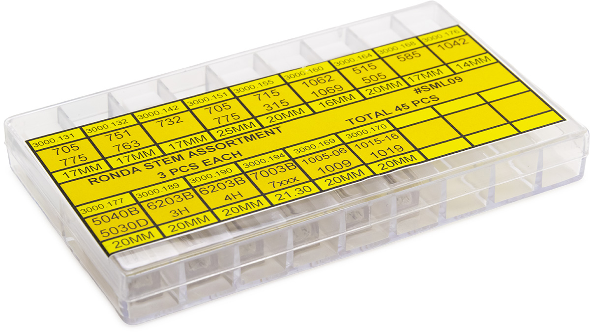 Assortiment van wikkelassen Ronda, 3 stuks per type, 45 stuks