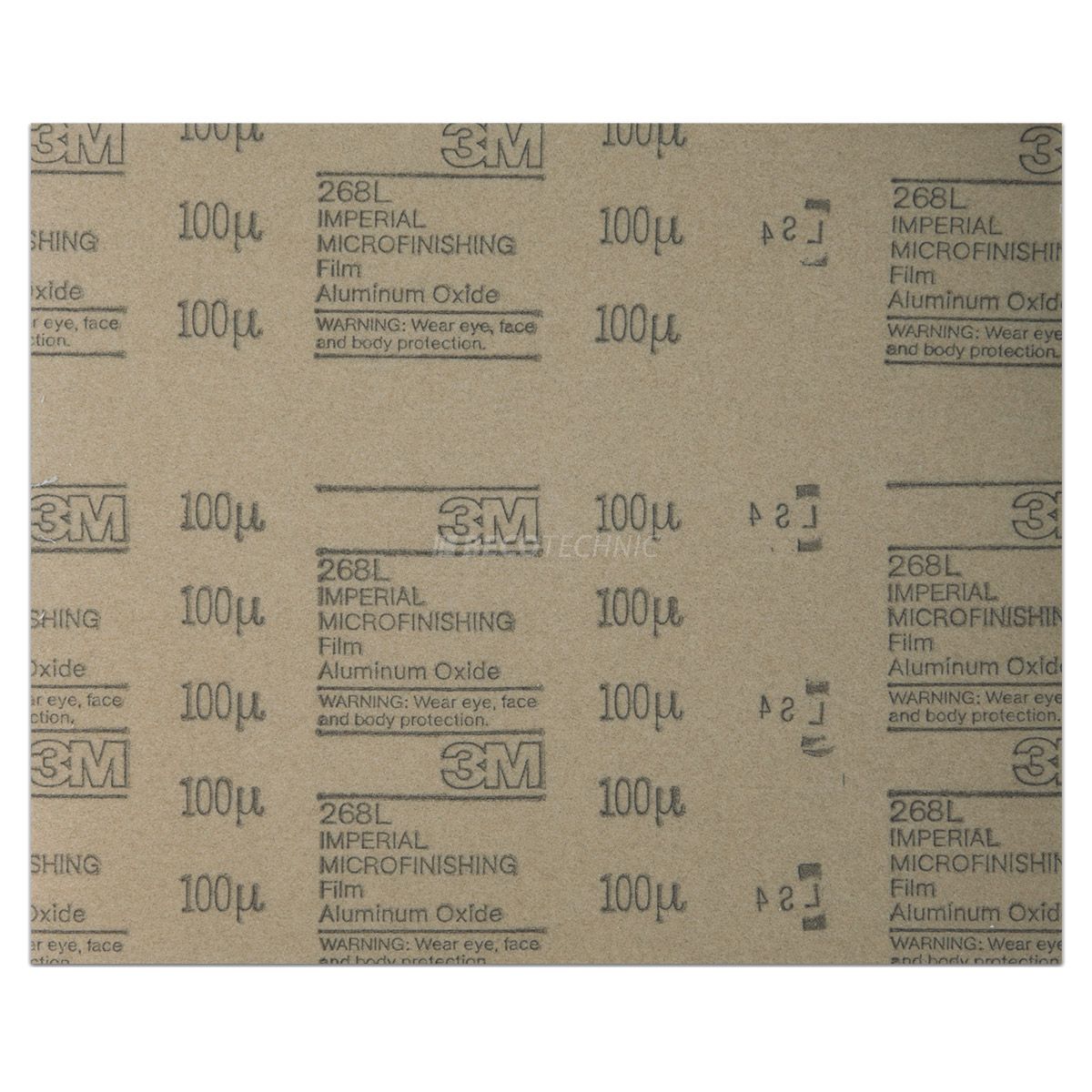 3M Lámina de lapeado IMFF 268L, 230 x 280 mm, grano 100 µm, transparente, autoadhesivo