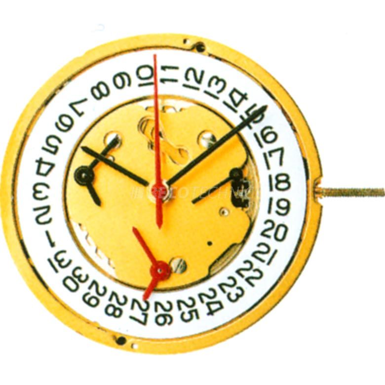 AU-Werk Ronda 5130.D 12 1/2''' DATE4 SC Quarz (395 | SR927SW) - Vergoldet, Swiss Made