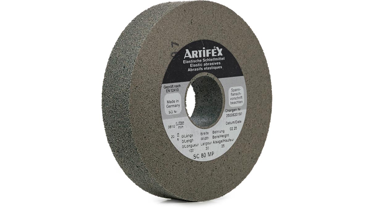 Artifex grinding wheel SC 80 MP, coarse grit, hardness medium, Ø 100 x 20, bore Ø 25 mm