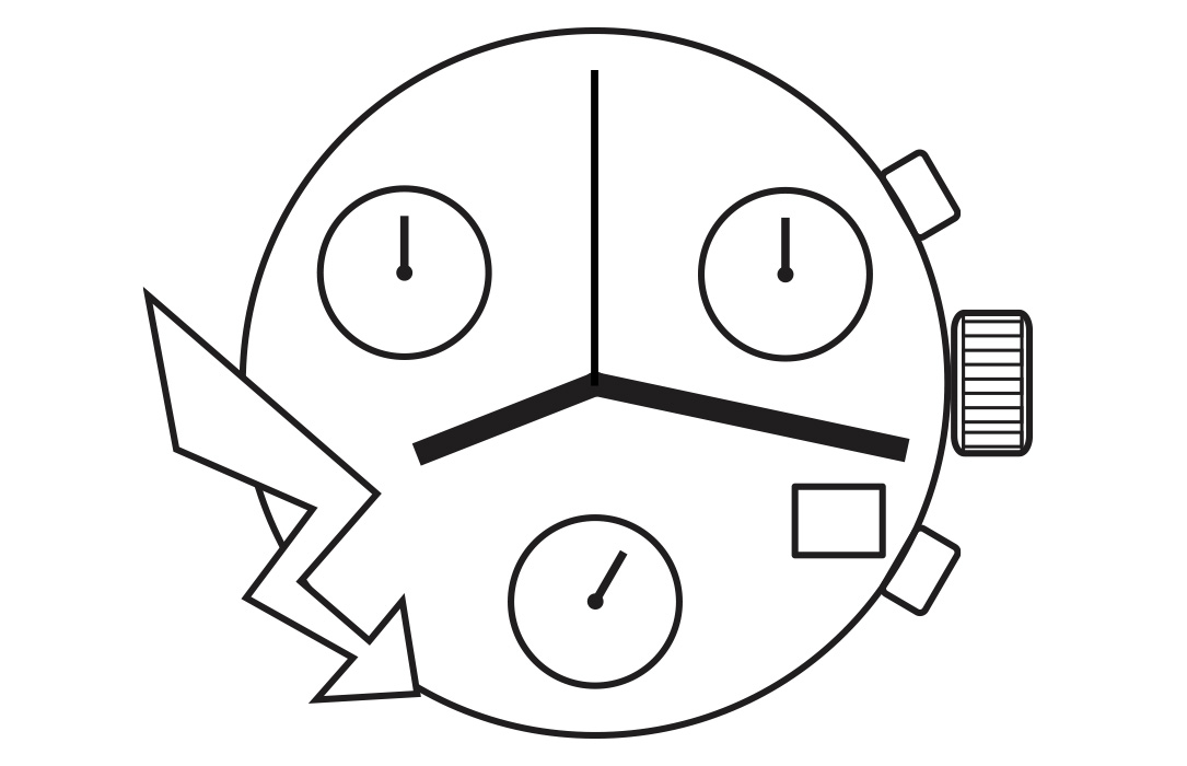 AU-Werk ETA G10.711 H1 13 1/4''' DATE4, HORIZ. 3EYES SS 1/10 30M CHRONO Quarz (394 | SR936SW)