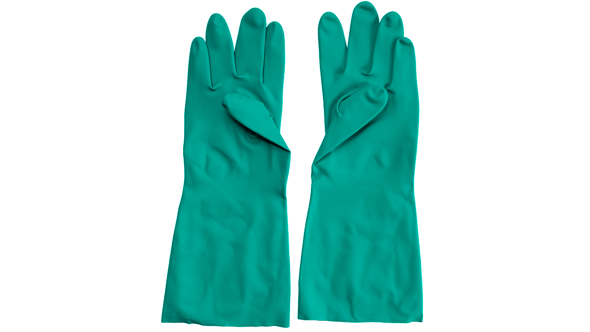 Chemisch beschermende handschoenen, EN ISO 374,  nitrilrubber, maat S / 7