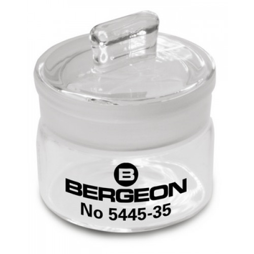 Bergeon 5445-35 Benzine cup, Ø 35 mm, ground-in lid with knob