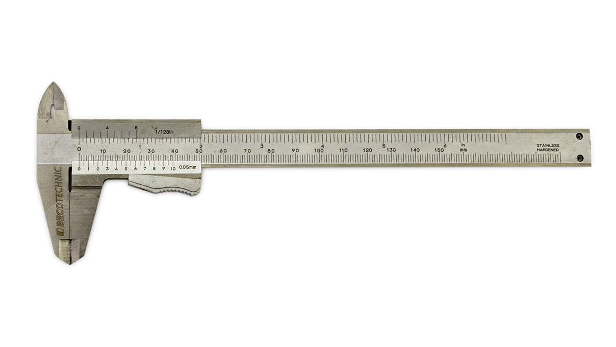 Schuifmaat met automatische sluiting, roestvrij staal, meetbereik 150 mm, nonius 0,05 mm