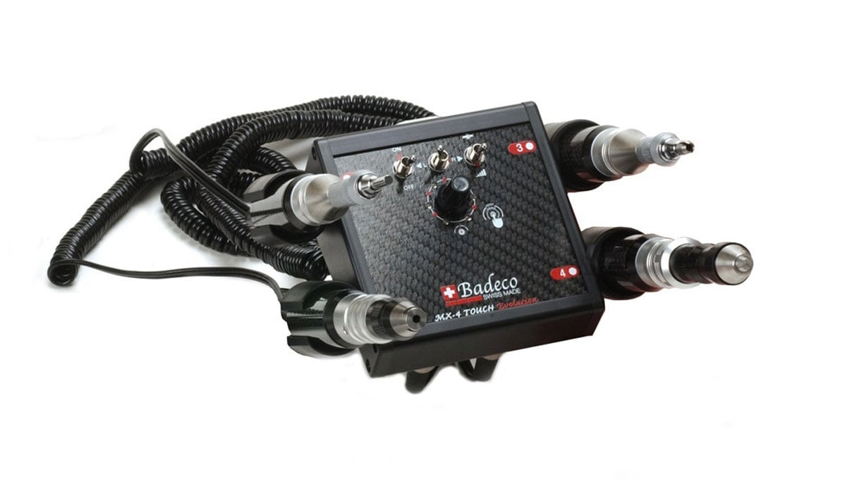 Badeco Mikromotorsystem MX-4 Evolution, Set mit Steuerung, Handstück, Pedal, 4 Halterungen