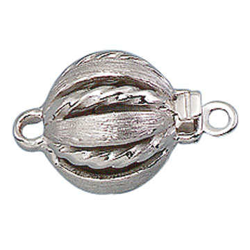 Ball clasp 925/- silver rhodium plated Ø 9 mm