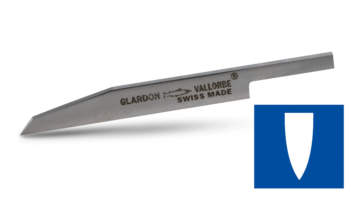 Hardmetalen graver, spitse rand 1,75 mm, lengte 45 mm, voor klauwplaat Ø 3,2 mm