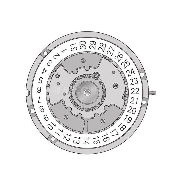 AU-Werk ETA 205.961.1 H1 11 1/2''' DATE3 SC AUTOQUARZ 24H Quarz (Akku) - Vergoldet