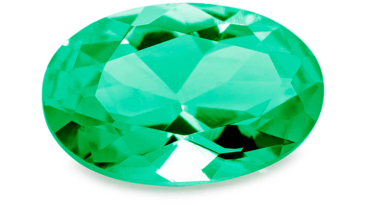 Synthetischer Farbstein, Smaragd, oval, 5 x 3 mm