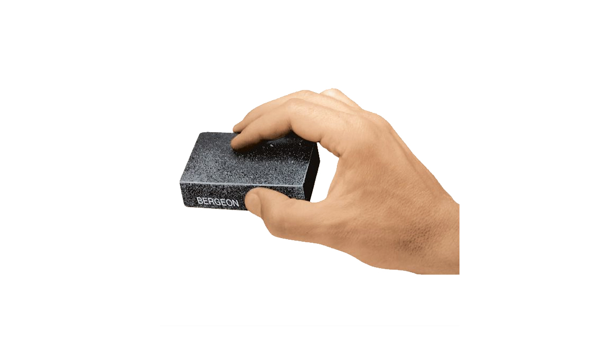 Bergeon 5444-A Polishing block, synthetic rubber with abrasive grain, fine, 80 x 50 x 20 mm