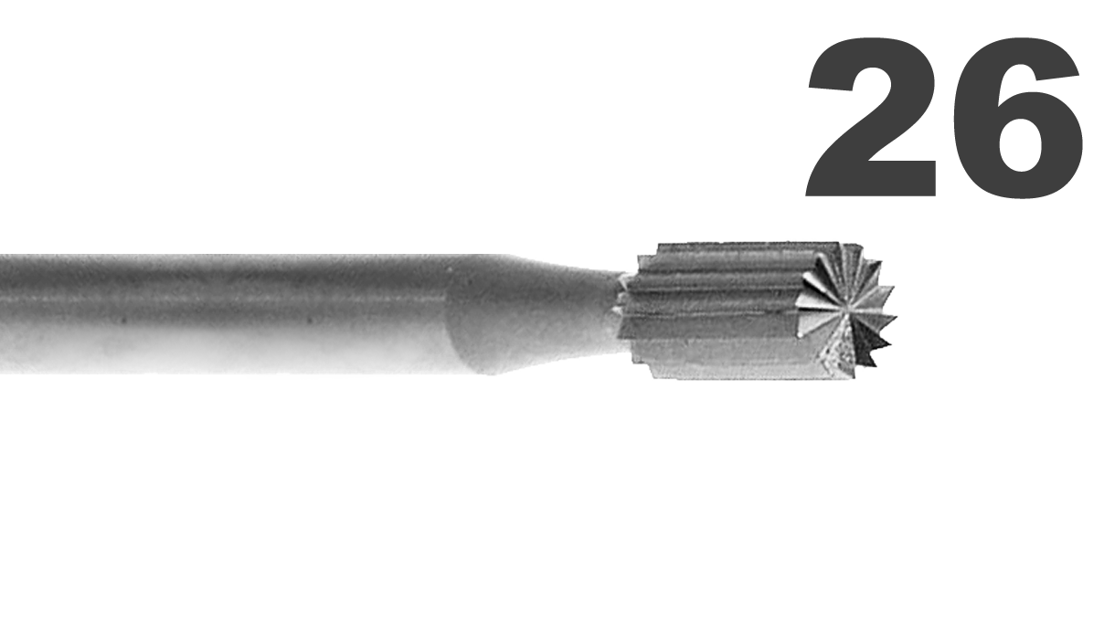 Fräser Typ 26, Zylinder, flacher Kopf Ø 0,7 mm, 6 Stück