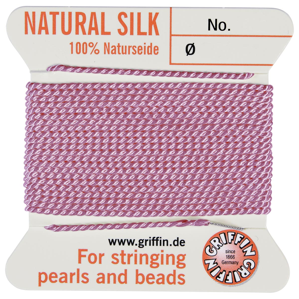 Natural silk dark red 1 needle 2 m size 1